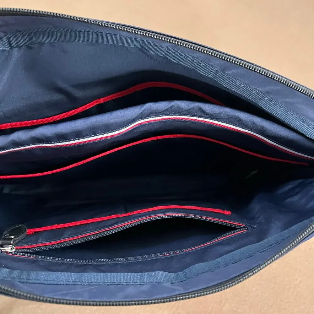 Tommy Hilfiger Smart Nylon Navy Blue Messenger Laptop Crossbody Bag Unisex